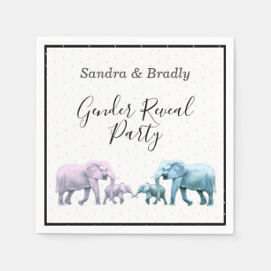 Cute Baby Girl Pink Elephants modern Baby shower Servet
