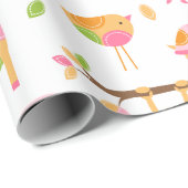 Cute Baby Girl Pink Oerwoud Animal Wrapping Paper Cadeaupapier (Rol Hoek)