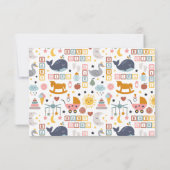 Cute Baby Girl Pink Pattern Baby shower Bedankkaart (Achterkant)