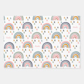 Cute Baby Girl Pink Pattern met Name Baby shower Inpakpapier Vel (Voorkant 2)