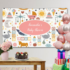 Cute Baby Girl Pink Speelgoed Pattern Baby shower Spandoek