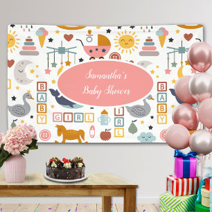 Cute Baby Girl Pink Speelgoed Pattern Baby shower Spandoek