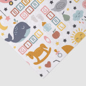 Cute Baby Girl Pink Speelgoed Pattern Baby shower Tissuepapier (Detail)