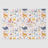 Cute Baby Girl Pink Speelgoed Pattern Baby shower Tissuepapier (Voorkant)