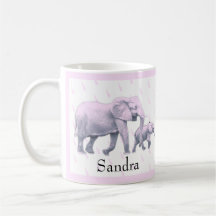 Cute Baby Girl roze blauw Elephants Baby shower