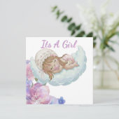 Cute Baby girl Shower Bedankkaart (Staand voorkant)