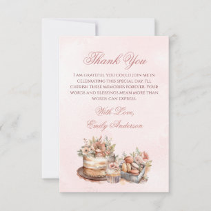 Cute Baby Girl Shower Bedankkaart