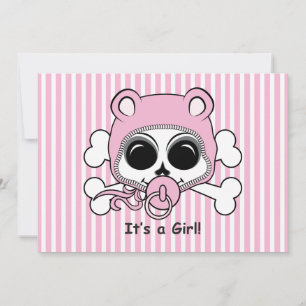Cute Baby Girl Skull Aankondiging