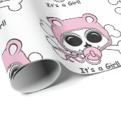 Cute Baby Girl Skull Cadeaupapier (Rol Hoek)