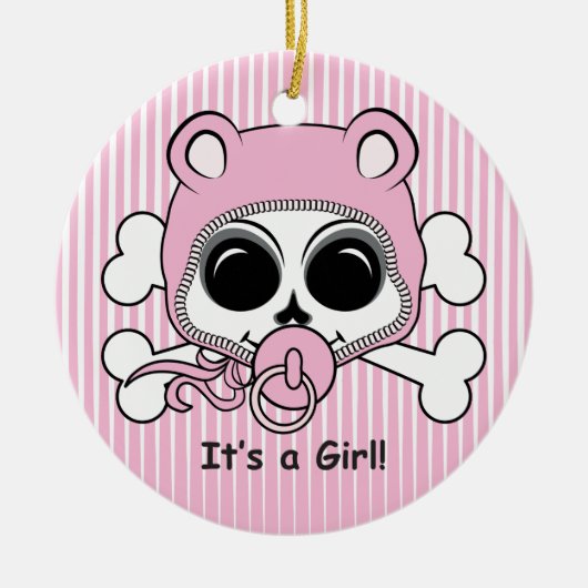Cute Baby Girl Skull Keramisch Ornament (Voorkant)