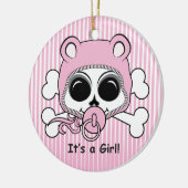 Cute Baby Girl Skull Keramisch Ornament (Links)