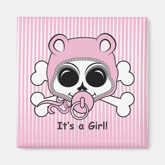 Cute Baby Girl Skull Magneet (Voorkant)