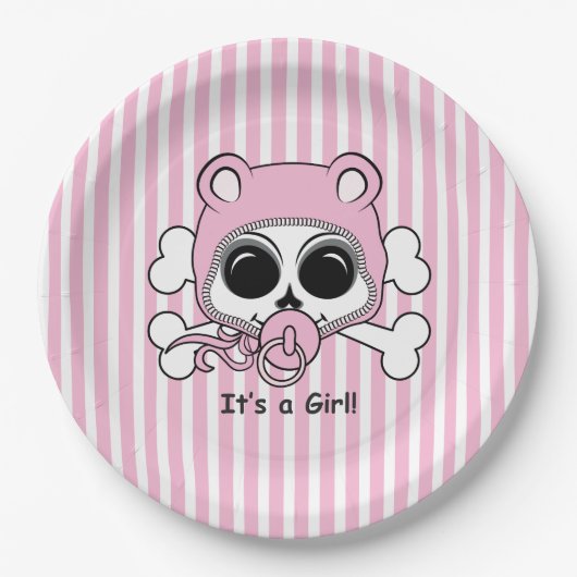 Cute Baby Girl Skull Papieren Bordje (Voorkant)