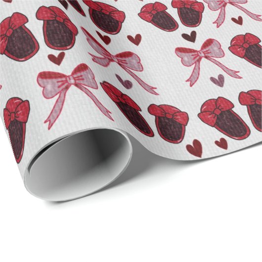 Cute Baby Girl Slippers Wrapping Paper Cadeaupapier (Rol Hoek)