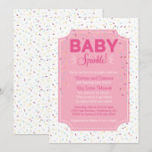 Cute Baby Girl Sprinkle Invitation Kaart (Voorkant / Achterkant)