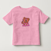 Cute Baby Girl Teddy Bear in Roze Kinder Shirts (Voorkant)