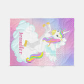Cute Baby girl unicorn add blanke Fleece Deken (Voorkant (Horizontaal))