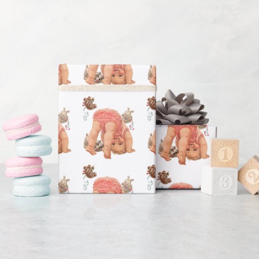 Cute Baby Girl Wrapping Paper Cadeaupapier (Baby Shower)