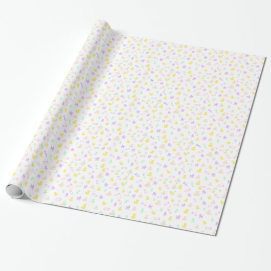 Cute Baby Girl Wrapping Paper Cadeaupapier (Uitgerold)
