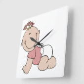 Cute Baby Girls Kinderneursery Clock Square Vierkante Klok (Hoek)