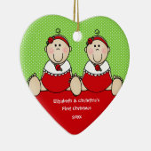 Cute Baby Girls Twin's Eerste Kerstversiering Keramisch Ornament (Rechts)