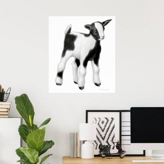 Cute Baby Goat Print (Thuiskantoor)