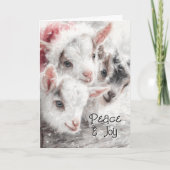 Cute Baby Goats - Snow Babies 4 Christmas Feestdagen Kaart (Voorkant)