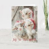 Cute Baby Goats - Snow Babies 8 Christmas Feestdagen Kaart (Voorkant)