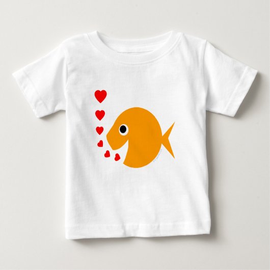 Cute Baby Goldfish Bblazen Kisses als bubels (Voorkant)