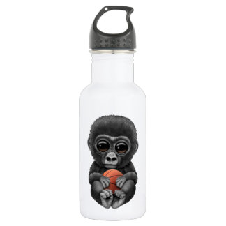Cute Baby Gorilla die met Basketball speelt Waterfles
