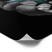 Cute Baby Gorilla Een boek lezen over zwart Poster (Hoek)