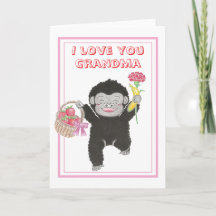 Cute Baby Gorilla Oma Moederdag kaart