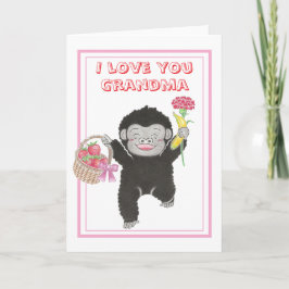 Cute Baby Gorilla Oma Moederdag kaart
