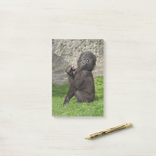 Cute Baby Gorilla Post-it® Notes (Op bureau)