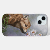 Cute Baby Gray Wolf Pup and Flowers Case-Mate iPhone Case (Achterkant (horizontaal))