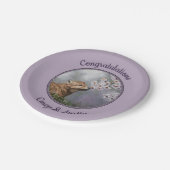 Cute Baby Gray Wolf Pup and Flowers Papieren Bordje (Gekanteld)