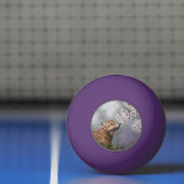 Cute Baby Gray Wolf Pup and Flowers Pingpongbal (Net)