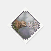 Cute Baby Gray Wolf Pup and Flowers Servet (Hoek)