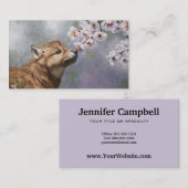 Cute Baby Gray Wolf Pup and Flowers Visitekaartje (Voorkant / Achterkant)