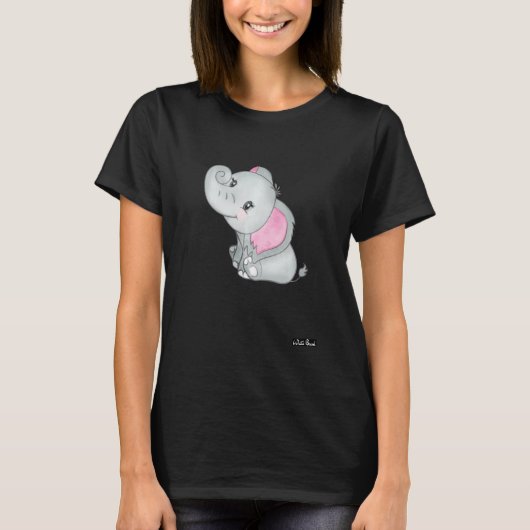 Cute Baby Grey Elephant T-shirt (Voorkant)