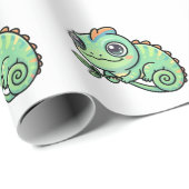 Cute Baby Groene Kameleon Cadeaupapier (Rol Hoek)