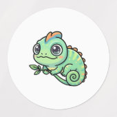 Cute Baby Groene Kameleon Labels (Design 1)