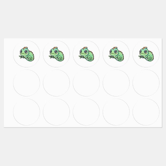 Cute Baby Groene Kameleon Labels (Vel)