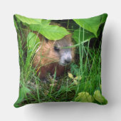 Cute Baby Groundhog Marmotte Murmeltier Kussen (Achterkant)