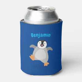 Cute baby happy keperor pinguin cartoon blikjeskoeler