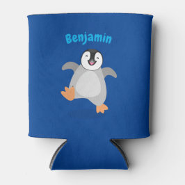 Cute baby happy keperor pinguin cartoon blikjeskoeler