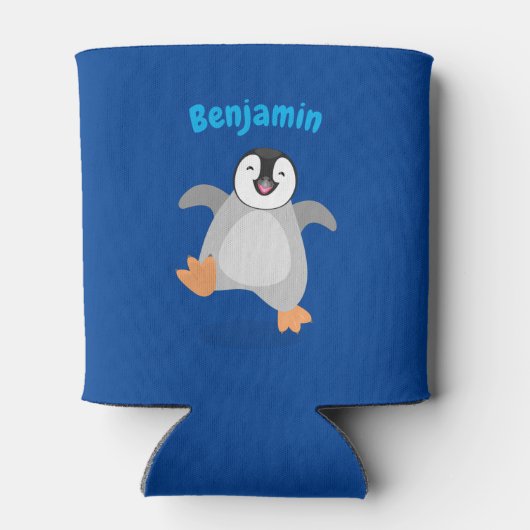 Cute baby happy keperor pinguin cartoon blikjeskoeler (Achterkant)