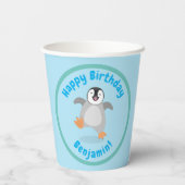 Cute baby happy keperor pinguin cartoon papieren bekers (Achterkant)
