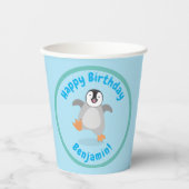 Cute baby happy keperor pinguin cartoon papieren bekers (Voorkant)