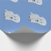 Cute baby happy puppy white dog cadeaupapier (Hoek)